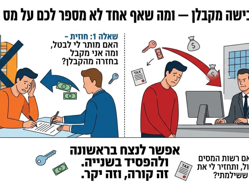 ביטול רכישת דירה מקבלן — ומה קורה למס הרכישה