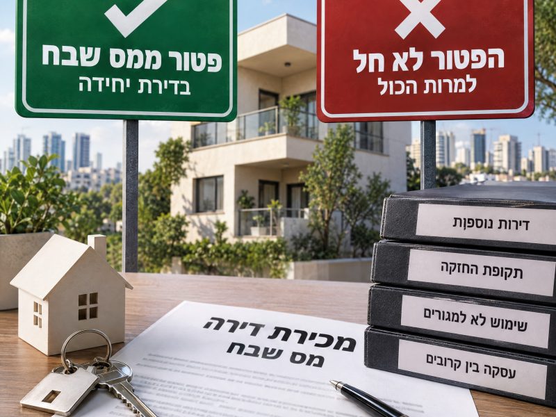 מס שבח דירה יחידה, ומתי הפטור לא חל למרות הכול